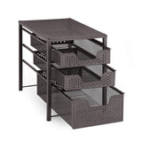 Exclusive simple trending 3 tier under sink cabinet organizer with sliding storage drawer desktop organizer for kitchen bathroom office stackbale bronze