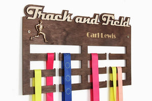 TRACK AND FIELD medal holder Personalized medal hanger Medal hanger Medal rack by PromiDesign