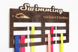 Medal hangers Swimming Personalized medal hanger Medal display  Swimming gifts by PromiDesign
