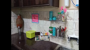 pratishthasingh how to #organize #kitchencountertop and make ur kitchen clutter free ,make space in small kitchen rectangular shelf
