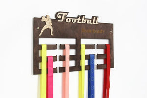 Football, Medal Hanger, Football Gifts, Medal Display, Medal Rack, Medal Holder, Kids Wall Art, American Football, Custom Medal Rack by PromiDesign