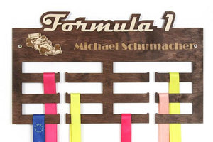 Formula 1 Medal hangers Personalized medal hanger F1 Meday display by PromiDesign
