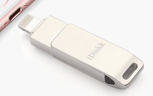 iPhone doesn’t have an SD card slot, but you can use a flash drive instead!