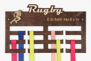 Rugby Medal hangers Personalized medal hanger Medal display Rugby gifts by PromiDesign