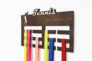 Tennis medal hanger Medal rack Medal display Personalized medal hanger by PromiDesign