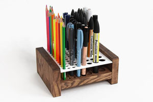 Wood pencil holder Pen holder Pencil storage Wooden pen holder Desk organization by PromiDesign