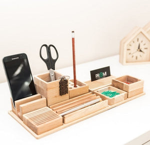 Wooden desk organizer Desk organization 3 COLORS Office organizer Office organization by PromiDesign