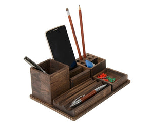 Wooden desk organizer Desk organization Office organization by PromiDesign