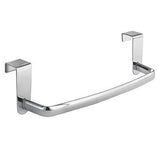 Related mdesign kitchen over cabinet metal towel bar hang on inside or outside of doors for hand dish and tea towels 9 75 wide 2 pack chrome