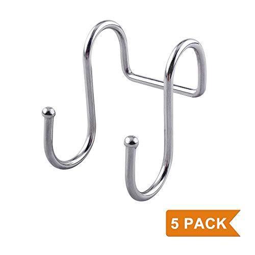 Latest yumore s hook pro chef kitchen tools stainless steel double s hooks set kitchen spoon pan pot holder rack heavy duty s hook for door shelf storage organizer bathroom bedroom and office pack of 5