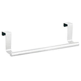 Get mdesign decorative metal kitchen over cabinet towel bar hang on inside or outside of doors storage and display rack for hand dish and tea towels 9 wide 2 pack matte white
