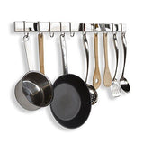 Selection wallniture kitchen bar rail pot pan lid rack organizer chrome 30 inch set of 2