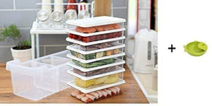 Top kitchen refrigerator organizer fridge and freezer storage trays large food containers with lids l16p l22p set of 9 premium a