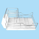 Buy sakura two tiers compact dish rack kitchenware dish drying rack dish drainer with removable plastic tray and extendable stainless steel drip tray iron with chrome finished easy to assemble