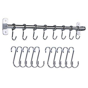 Budget friendly angelbubbles kitchen utensil rack 304 stainless steel gift 10pcs s shaped hanging hooks 50cm