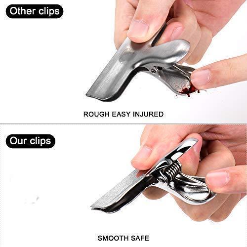 Latest chip clips 3 inches wide premium heavy duty thicker steel food bag clips all purpose air tight seal good grip on coffee bread tea bag kitchen home school and office usage 6 pcs set
