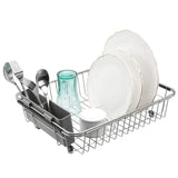 Online shopping blitzlabs dish drying rack stainless steel with utensil holder adjustable handle drying basket storage organizer for kitchen over or in sink on countertop dish drainer grey