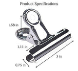 Explore yooap 18pcs of pack 3 inches wide stainless steel bulldog clip suitable for sealed coffee and food bags kitchen and office household use18pcs