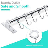 Discover lesfit utensil rack kitchen wall mounted stainless steel rack rail for hanging knives pot and pan with 8 removable hooks 20 inches