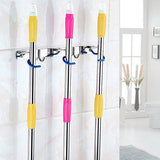 Buy now itafusa mop broom holder organizer 3 positions holder with 2 hooks wall mounted cleaning tools organizer rack space saver rakes holder stainless steel broom mop handle holder for kitchen garage