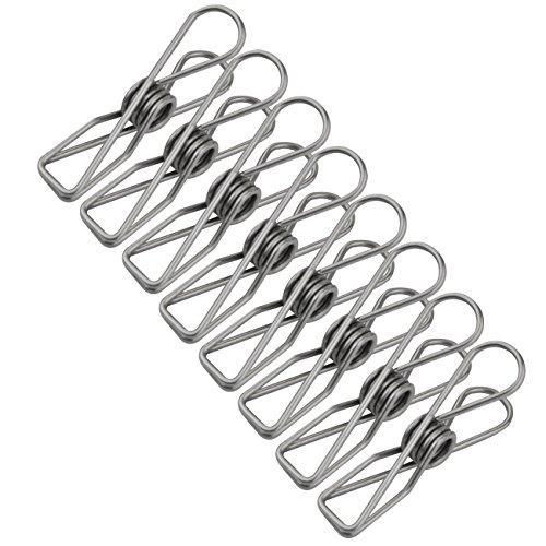 Purchase lystaii 80pcs stainless steel clothes pins utility clips hooks clothespin clothesline clip 2 2inch for outdoor indoor drying home laundry office cord clothespins kitchen tools fastener socks scarfs