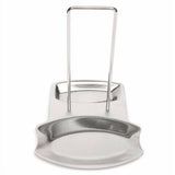 Kitchen pevor lid and spoon rest stainless steel pan pot cover lid rack stand spoon rest stove organizer storage soup spoon holder for home kitchen and bar tools silver