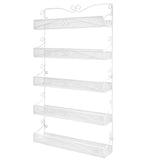 Products spice rack hanging wall mounted spice rack organizer shelf for pantry kitchen cabinet door 5 tier white