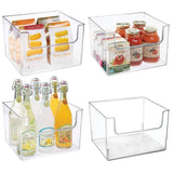 Related mdesign plastic open front food storage bin for kitchen cabinet pantry shelf fridge freezer organizer for fruit potatoes onions drinks snacks pasta 12 wide 4 pack clear