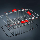 Organize with wxl stainless steel sink drain rack sink drain basket kitchen household drying dish storage pool rack wxlv size l45 5cmh25cm