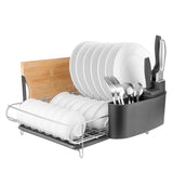 Related homelody dish rack 2 tier dish rack with drainboard 304 stainless steel dish drainer for kitchen counter dish drying rack large capacity