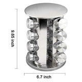 Organize with spice rack revolving stainless steel seasoning storage organizer spice carousel tower for kitchen set of 16 jars