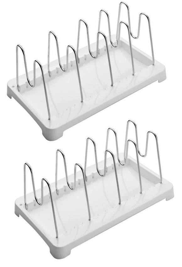 Amazon 2 pack adjustable pot lid holder plate rack pan and pot organizer for kitchen cabinet sus304 stainless steel rust proof