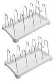 Amazon 2 pack adjustable pot lid holder plate rack pan and pot organizer for kitchen cabinet sus304 stainless steel rust proof