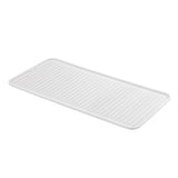 Budget mdesign silicone dish drying mat and protector for kitchen countertops sinks ribbed design non slip waterproof heat resistant dishwasher safe small 2 pack clear