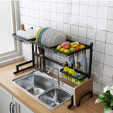 Shop for stainless steel black dish drying rack over kitchen sink dishes and utensils draining shelf kitchen storage countertop organizer utensils holder kitchen space saver for sink 32 5inch
