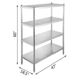 Buy happybuy stainless steel shelving units heavy duty 4 tier shelving units and storage shelf unit for kitchen commercial office garage storage 4 tier 400lb per shelf