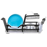 Save on 2 tier dish rack dish drying rack with utensil holder and drain board wine glass holder easy storage rustproof kitchen counter dish drainer rack organizer iron