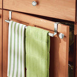 Amazon binovery adjustable expandable kitchen over cabinet towel bar hang on inside or outside of doors storage for hand dish tea towels 9 25 to 17 wide 2 pack brushed stainless steel