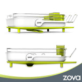 Selection mr siga zova premium stainless steel multi functional dish drying rack with cutlery holder and wine glass rack dish drainer utensil organizer for kitchen large white green