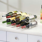 Purchase mdesign plastic free standing water bottle and wine rack storage organizer for kitchen countertops table top pantry fridge stackable holds 5 bottles each 4 pack clear