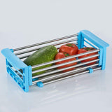 Order now yan junau kitchen racks stainless steel retractable sink drain rack dish rack kitchen supplies color blue