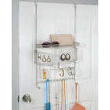 InterDesign Classico Hanging Fashion Jewelry Organizer for Rings, Earrings, Bracelets, Necklaces - Over Door, Satin