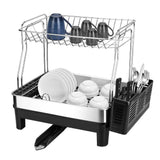 The best kedsum rust proof stainless dish rack 2 tier detachable dish drying rack with removable utensil holder dish drainer with 360 degrees adjustable swivel spout for kitchen counter