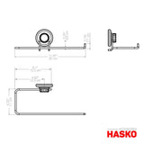 Heavy duty hasko accessories suction cup paper towel holder chrome plated stainless steel bar for bathroom kitchen chrome