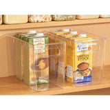 Shop here mdesign plastic food storage container bin with handles for kitchen pantry cabinet fridge freezer narrow for snacks produce vegetables pasta bpa free food safe 12 pack clear