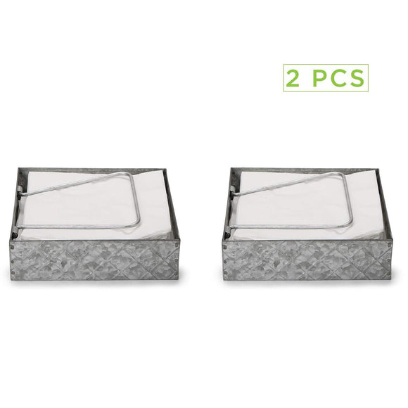 Save on mind reader galvanized 2 pack flat storage organizer with pivoted arm counter top napkin holder kitchen brunch picnics silver one size 2napgalv sil