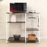 Featured mixcept multi purpose 3 tier kitchen bakers rack utility microwave oven stand storage cart workstation shelf w5s bk mi black