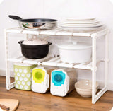 Buy now lhfj adjustable extendable under sink rack shelf 2 tier kitchen bathroom storage organiser50 702638cm organizer