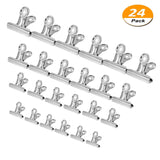 Buy chip clips bag clips food clips 24 pack stainless steel heavy duty clips all purpose air tight seal grip clips for kitchen office silver