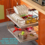 Save on evergohome roll out cabinet organizer chrome pull out cabinet single sliding shelf side mount strong loading capacity pull out shelf suitable for 24 inches wide kitchen cabinet external